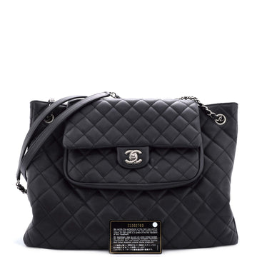 Chanel Classic Flap Shopping Tote Quilted Lambskin Large