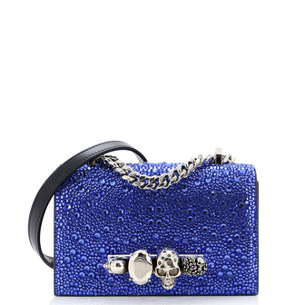 Alexander McQueen Jewelled Flap Satchel Crystal Embellished Studded Leather Mini