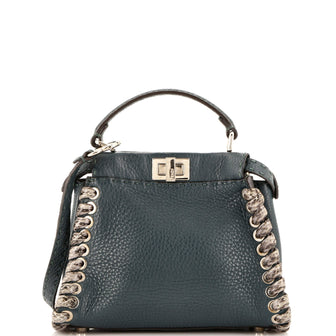 Fendi Peekaboo Bag Leather with Python Whipstitch Mini