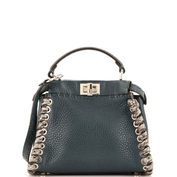 Fendi Peekaboo Bag Leather with Python Whipstitch Mini