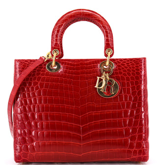 Christian Dior Lady Dior Bag Crocodile Large
