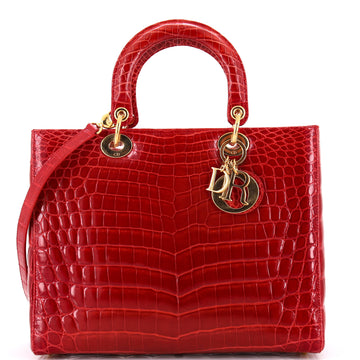 Christian Dior Lady Dior Bag Crocodile Large