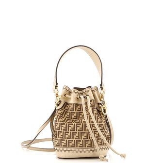 Fendi Mon Tresor Bucket Bag Zucca Suede Mini