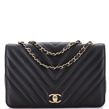 Chanel Statement Flap Bag Chevron Calfskin Medium