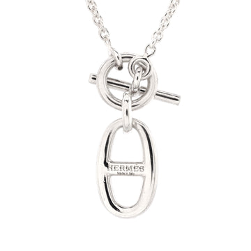 Hermes Chaine d'Ancre Pendant Necklace Sterling Silver