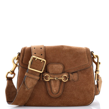 Gucci Lady Web Shoulder Bag Suede Medium