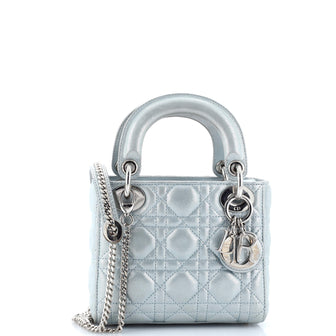 Christian Dior Lady Dior Chain Bag Cannage Quilt Iridescent Leather Mini