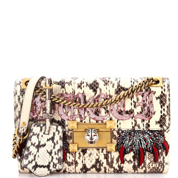 Gucci Osiride Shoulder Bag Embellished Snakeskin Medium
