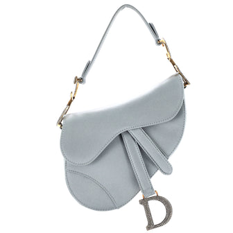 Christian Dior Saddle Handbag Satin with Crystals Mini