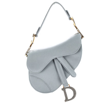 Christian Dior Saddle Handbag Satin with Crystals Mini