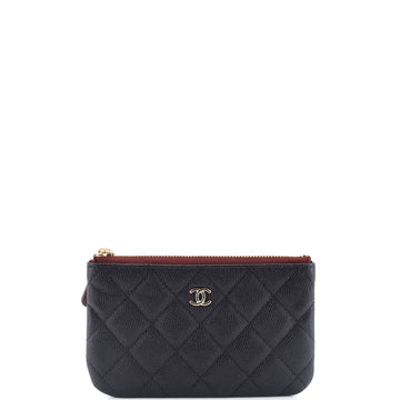 Chanel Classic O Case Pouch Quilted Caviar Mini