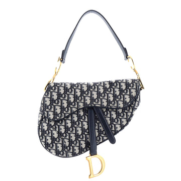 Christian Dior Saddle Handbag Oblique Canvas Medium