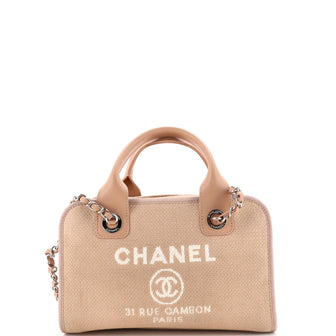 Chanel Deauville Bowling Bag Canvas Small