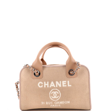 Chanel Deauville Bowling Bag Canvas Small