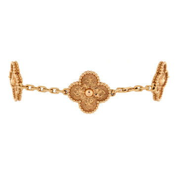 Van Cleef & Arpels Vintage Alhambra 5 Motifs Bracelet 18K Rose Gold