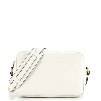 Prada Logo Camera Bag Embossed Leather Small