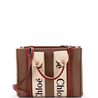 Chloe Woody Tote Recycled Felt with Leather and Canvas Small
