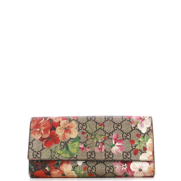 Gucci Continental Wallet Blooms Print GG Coated Canvas