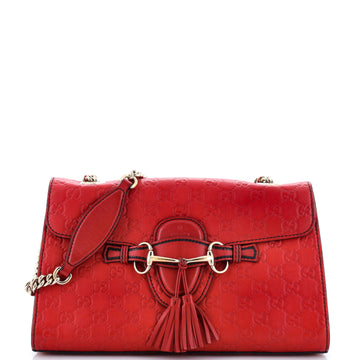 Gucci Emily Chain Flap Bag Guccissima Leather Medium