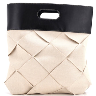 Bottega Veneta Slip Tote Maxi Intrecciato Canvas with Leather Small