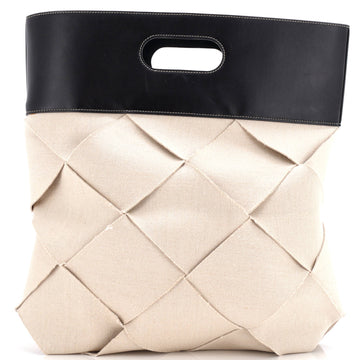 Bottega Veneta Slip Tote Maxi Intrecciato Canvas with Leather Small