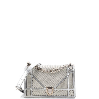 Christian Dior Diorama Flap Bag Beaded Leather Small