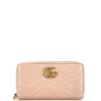 Gucci GG Marmont Zip Around Wallet Matelasse Leather