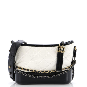 Chanel Bicolor Gabrielle Hobo Quilted Aged Calfskin Small