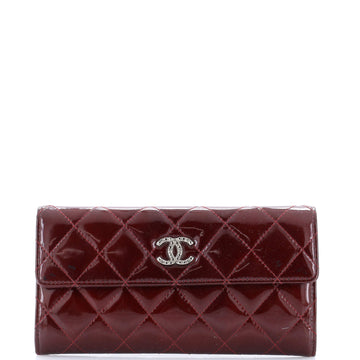 Chanel CC Brilliant Flap Wallet Quilted Patent Long