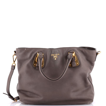Prada Convertible Buckle Tote Soft Calf Large