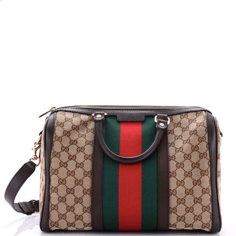 Gucci Vintage Web Boston Bag GG Canvas Medium