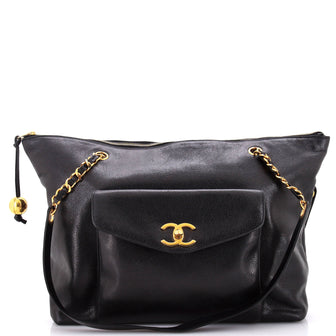 Chanel Vintage Front Pocket Tote Caviar Large