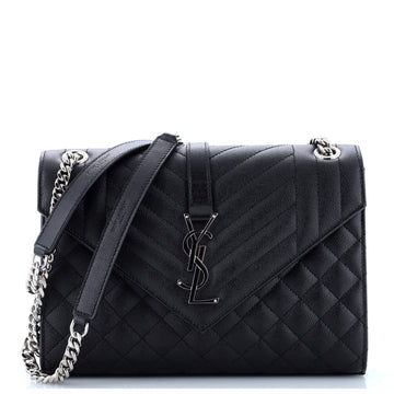 Saint Laurent Classic Monogram Envelope Satchel Mixed Matelasse Leather Medium