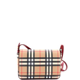 Burberry Hampshire Shoulder Bag Vintage Check Coated Canvas Small