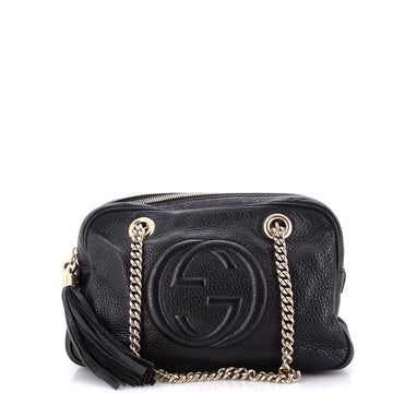 Gucci Soho Chain Zip Shoulder Bag Leather Small