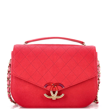 Chanel Thread Around Flap Bag Quilted Caviar Medium