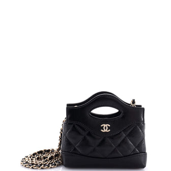 Chanel 31 Shopping Bag Clutch with Chain Quilted Calfskin Nano