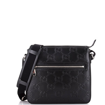 Gucci Signature Zip Messenger Bag Guccissima Leather Small