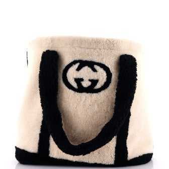 Gucci Interlocking G Logo Tote Bag Shearling