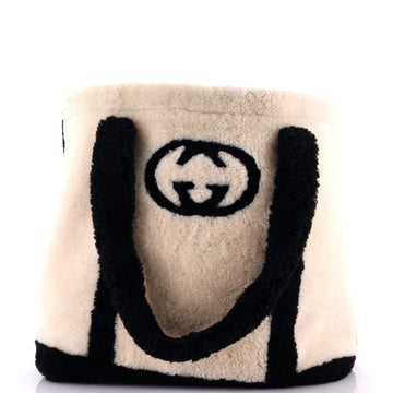 Gucci Interlocking G Logo Tote Bag Shearling