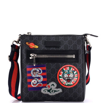 Gucci Night Courrier Zip Messenger GG Coated Canvas with Applique Small