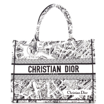 Christian Dior Book Tote Embroidered Canvas Medium