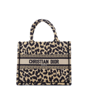 Christian Dior Book Tote Mizza Embroidered Canvas Small