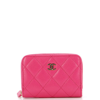 Chanel CC Zip Coin Purse Quilted Caviar Small