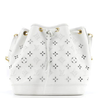 Louis Vuitton Petit Noe NM Handbag Monogram Cutout Broderie Leather