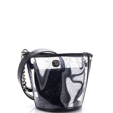 Chanel Camellia Coco Bucket Bag Printed PVC Small