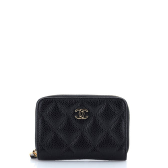 Chanel CC Zip Coin Purse Quilted Caviar Small