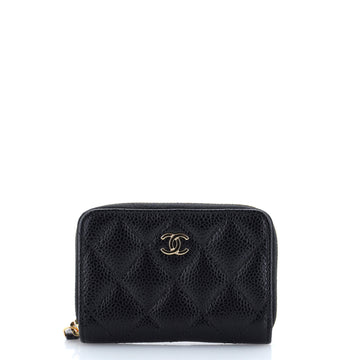 Chanel CC Zip Coin Purse Quilted Caviar Small