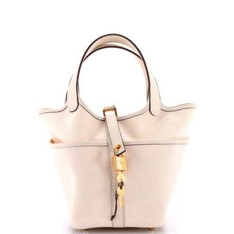 Hermes Cargo Picotin Lock Bag Canvas and Swift PM