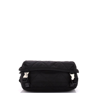 Prada Double Buckle Flap Shoulder Bag Quilted Re-Nylon Medium